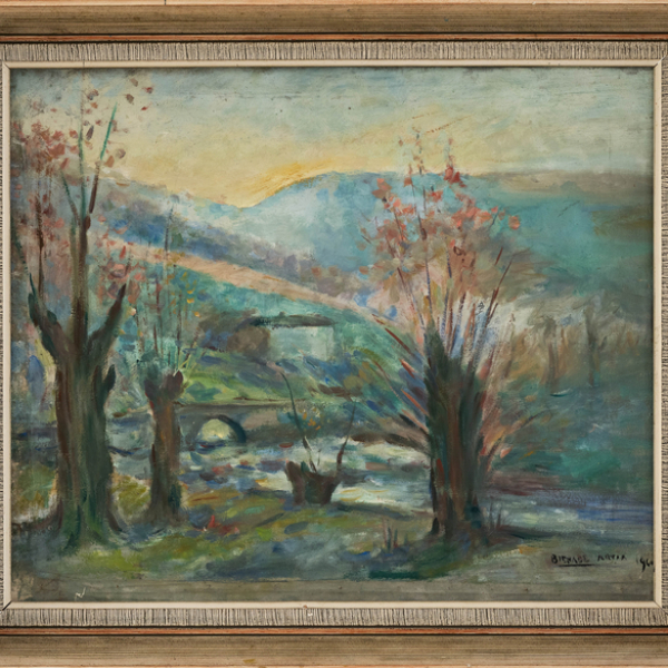 "Paisaje de Aranaz en Otoño".  BERNARDINO BIENABE ARTIA (Echalar, 1899-1987).  