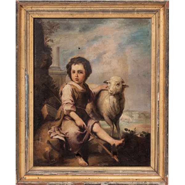 ANSELMO GUINEA Y UGALDE  (Bilbao 1858-1906) &quot;El Buen Pastor &quot; Firmado: Guinea 1875