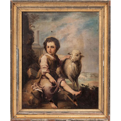 ANSELMO GUINEA Y UGALDE  (Bilbao 1858-1906) &quot;El Buen Pastor &quot; Firmado: Guinea 1875