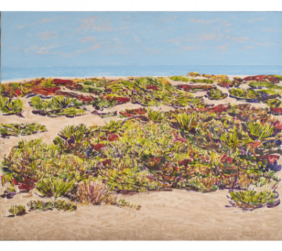 FRANCISCO LOZANO (Valencia, 1912 - 2000)  Arenal mediterr&aacute;neo, 1983.   &Oacute;leo sobre lienzo.