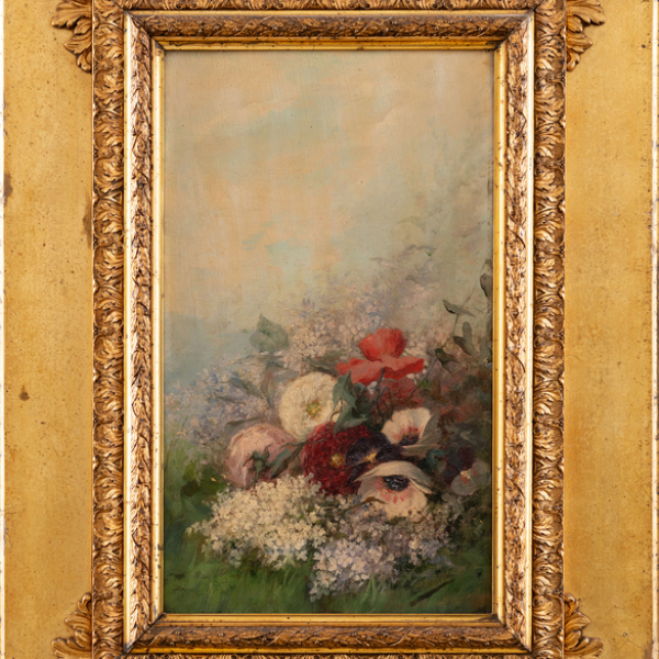 &quot;Bodegón de rosas&quot;  RAMÓN MUÑOZ RUBIO(Jaén, 1867-1910) 