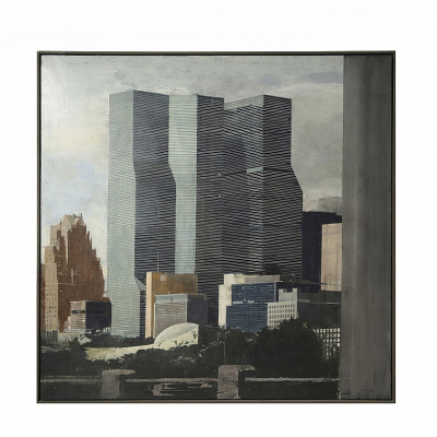 Joaquín Millan (1964) &quot;O.N.U.&quot;, 2000.  Óleo sobre lienzo.