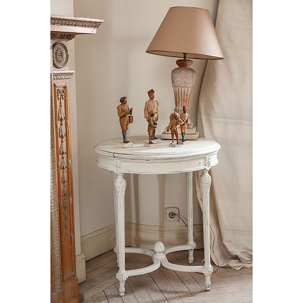 Velador francés con tapa de mármol estilo Luis XVI