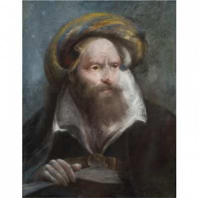 Lorenzo Baldissiera Tiepolo (1736 - 1776).   &quot;Cabeza de Evangelista&quot;. Pastel sobre papel.