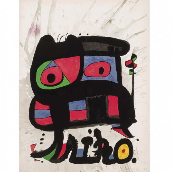 Joan Miró.    "Un camí compartit (1975)". Litografía sobre papel Arches. Firmada 