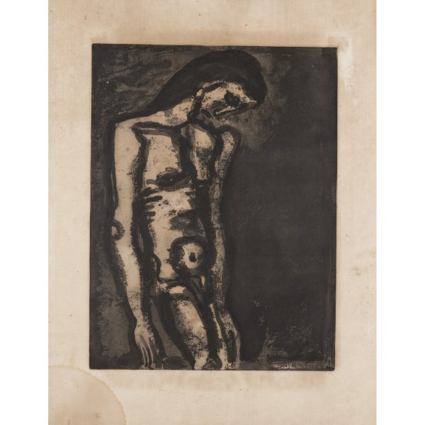 Georges Henri Rouault (París, Francia, 1871-1958)  Toujours flagelle. Serie Miserere, 1922.  Grabado 