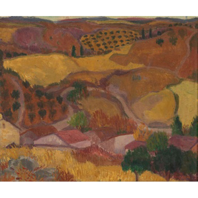 RICARDO TOJA LANDALUCE   (Gordejuela, Vizcaya 1932)  &quot;Paisaje&quot;  Firmado: R. Toja  Óleo / Lienzo 