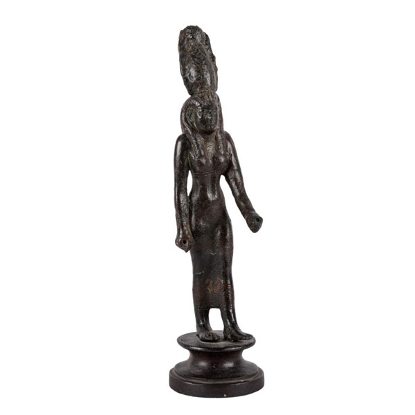 Estatuilla egipcia de bronce sólido de la diosa Nekhbet. Egipto. Baja Época. 664-332 a.C.