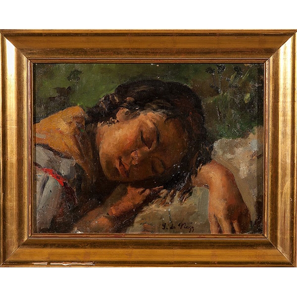 Segismundo de Nagy (Baia Mare, 1872 - Budapest, 1932) &quot;Niña dormida&quot;