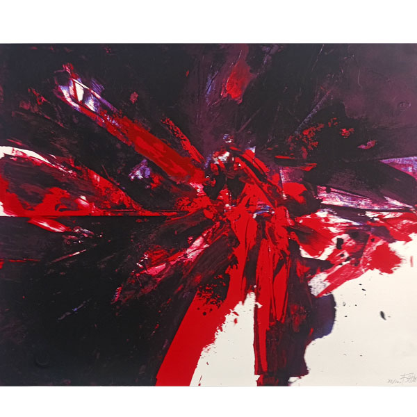  Luis Feito López (1929). &quot;Trazar la energía&quot;. Serigrafía a cinco colores firmada a lápiz por el artista y numerada 73/120.