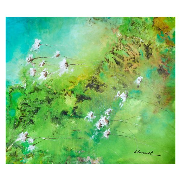 Elba Schwerdt (Bahía Blanca, Argentina, 1956) Composición en verde. Técnica mixta sobre tela.