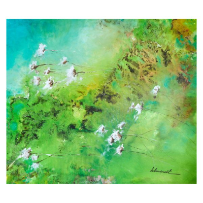 Elba Schwerdt (Bahía Blanca, Argentina, 1956) Composición en verde. Técnica mixta sobre tela.