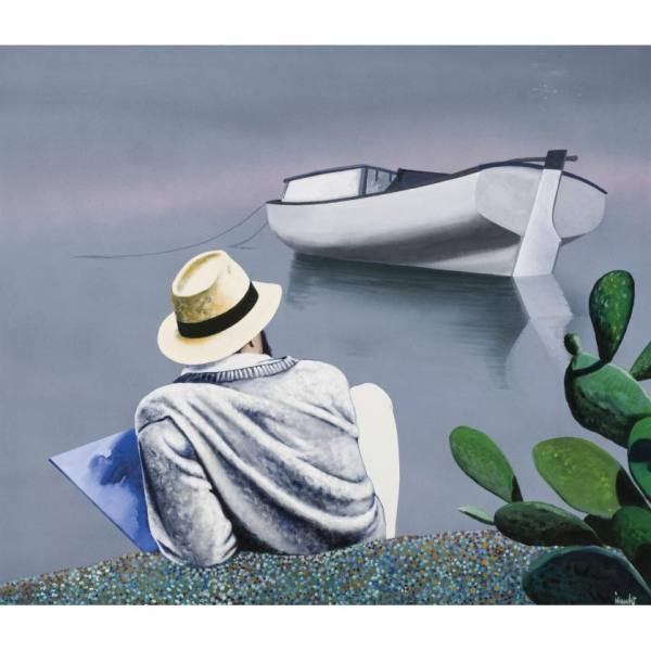 Eduardo Úrculo. "Sin título (1984)". Óleo sobre lienzo. Firmado en el ángulo inferior derecho.