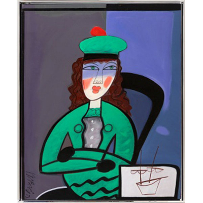 JUAN GARCÉS ESPINOSA  (Marín, Pontevedra 1935 - Madrid 2014) &quot;Chica con boina verde&quot;  