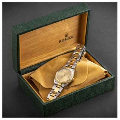 Reloj ROLEX Oyster Perpetual Date en acero y oro 14 K