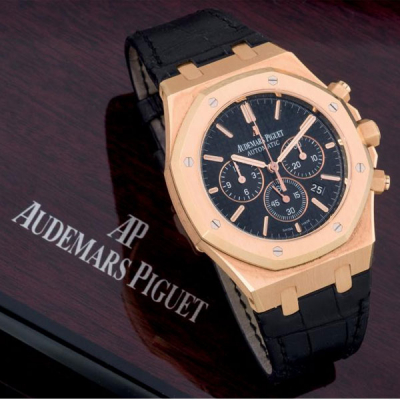 Reloj de pulsera para caballero marca AUDEMARS PIGUET, modelo Royal Oak, realizado en oro rosa