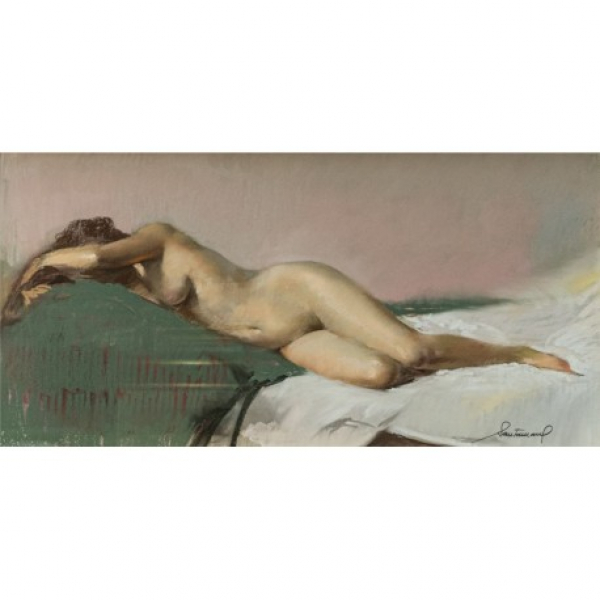 Felipe Santamans Año (Guadasuar, Valencia, 1951) Desnudo femenino recostado.