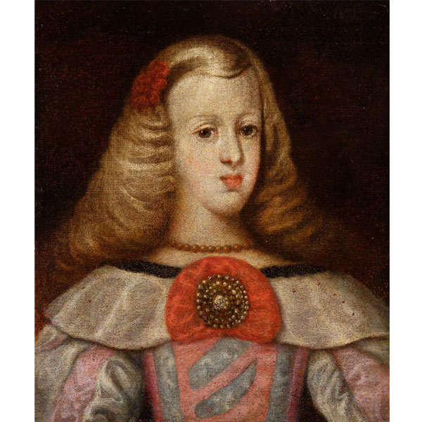 Escuela Española S. XVII. Margarita de Austria &quot;Retrato de Margarita de Austria&quot;. Óleo sobre lienzo.