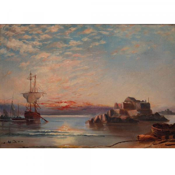 "Vista de Saint Malo"  ARTHUR JOSEPH MEADOWS (1843-1907) 