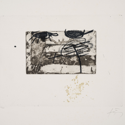 &quot;Línea Blanca&quot;  ANTONI TAPIES (Barcelona, 1923-2012)   Técnica: Aguafuerte en varias tintas /papel. 
