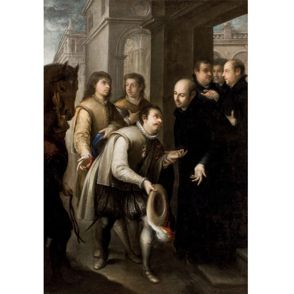 Juan Simón Gutiérrez.  &quot;San Ignacio recibiendo a San Francisco de Borja en la Casa Profesa de Roma&quot;. 