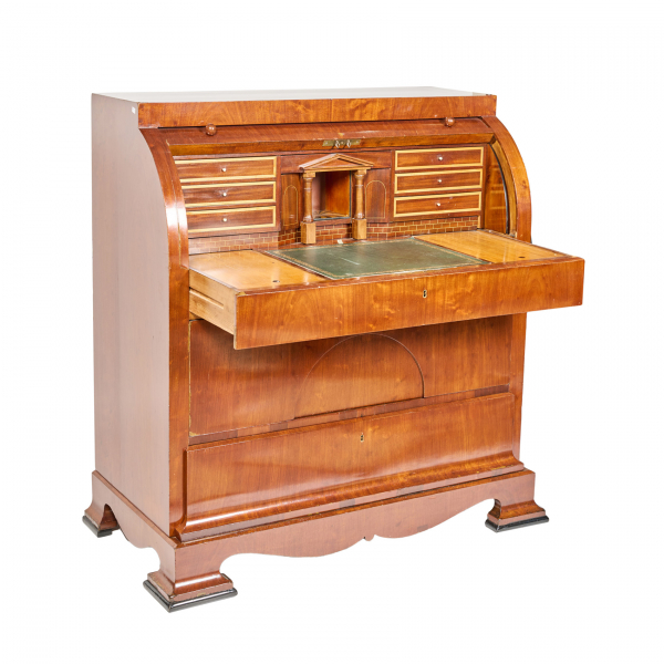Bureau de cilindro Biedermeier en madera de caoba, ppios. del s.XX.