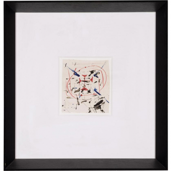 Salvador Salí.    &quot;La creu de Sant Narcís (1959)&quot;. Dibujo a tinta sobre papel. Al dorso etiquetas de préstamos.