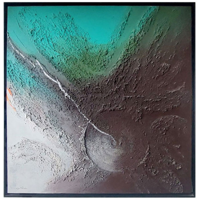 "Abstracto" de Miquel Ordeig. T&eacute;cnica mixta con textura