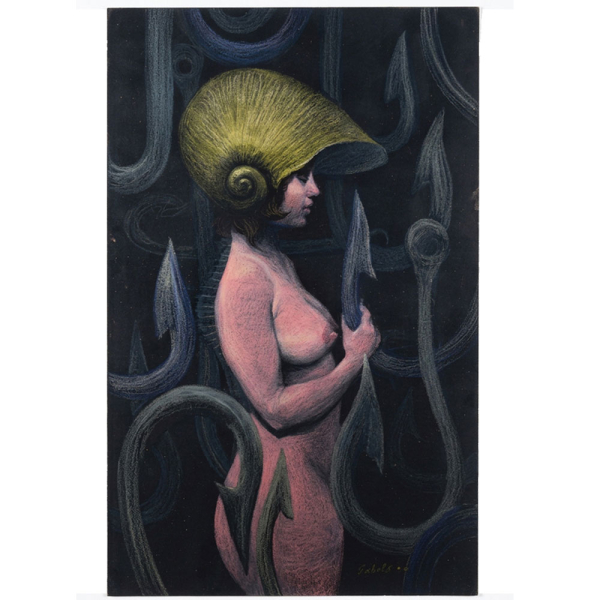 ROBERTO FABELO (Camagüey, Cuba, 1950) "Sirena" (2006).  Pastel y óleo sobre lienzo. 