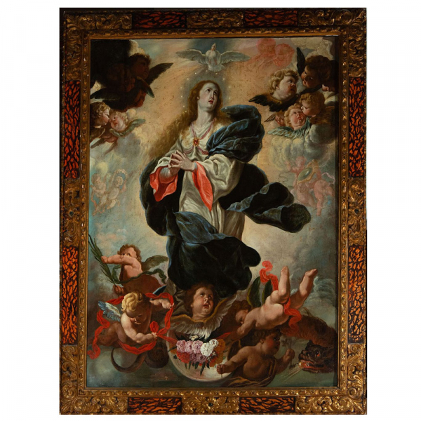 &quot;Gran Virgen Inmaculada&quot; Acisclo Antonio Palomino y Velasco, Bujalance, Córdoba, 1655 - Madrid, 1726.   Óleo sobre lienzo