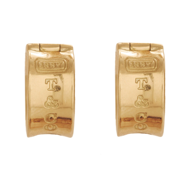 Pendientes criolla en oro de la firma Tiffany &amp; Cº, firmados y numerados 1997/1837.