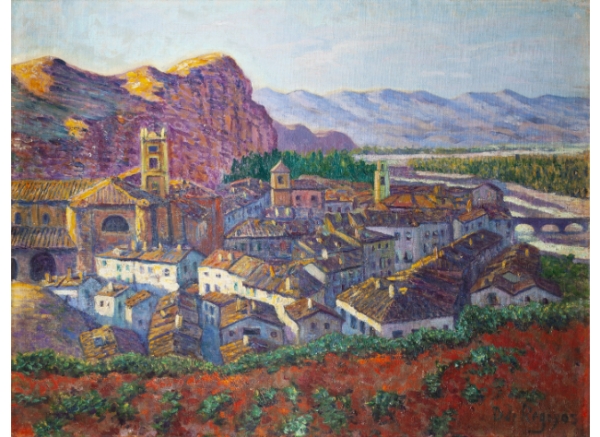 DARÍO DE REGOYOS (Asturias, 1857-Barcelona, 1913) Vieille Ville de l’Ebre (Nájera)
