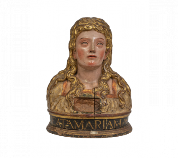 Maria Magdalena penitente.  Busto relicario.  Círculo de Juan de Juni, España, S. XVI. 