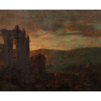 EDUARDO  ROSALES MARTINEZ   (1836-1873)  "Paisaje y ruinas"  Firmado: E. Rosales 1870  &Oacute;leo / Lienzo