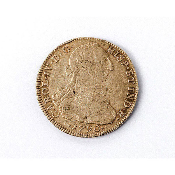 Moneda de oro de 8 Escudos. España. Carlos IV. 1790. Nuevo Reino. J.J.
