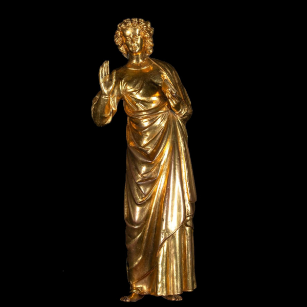 Escultura en cobre de San Juan Evangelista, Rouen, Francia, siglo XVIII, (h.1770). 