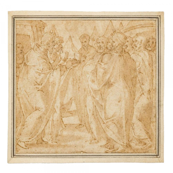 Tadeo Zuccaro (Urbino, 1529 -1566) Dibujo sobre papel, Escuela Renacentista Italiana S. XVI.