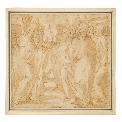 Tadeo Zuccaro (Urbino, 1529 -1566) Dibujo sobre papel, Escuela Renacentista Italiana S. XVI.