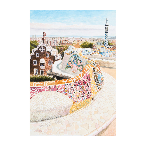 Albert Sala (Olot, Girona, 1961) Parc Güell. Acuarela sobre papel.