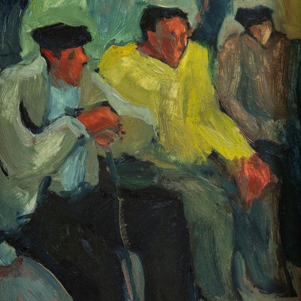 &quot;Pescadores descansando&quot;   IGNACIO CRUCETA (Bilbao, 1945-1993)