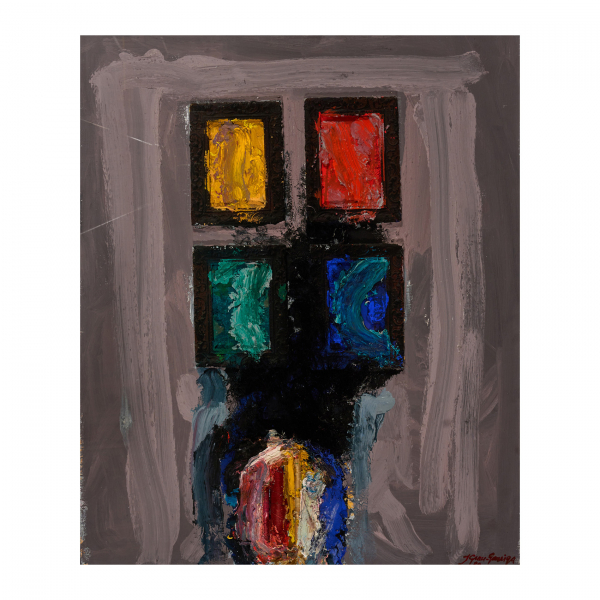 Josep Grau Garriga (Sant Cugat del Vallés, Barcelona, 1929-Angers, Francia, 2011) Composición. Técnica mixta y collage sobre tela.