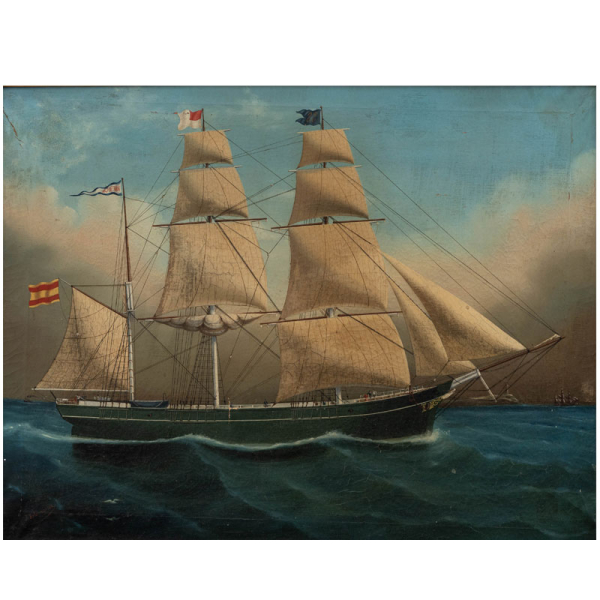 "Nav&iacute;o de la naviera Larrinaga y Compa&ntilde;&iacute;a"  JOSE ECHENAGUSIA (Hondarribia, 1844-Roma, 1912) &Oacute;leo/Lienzo. 