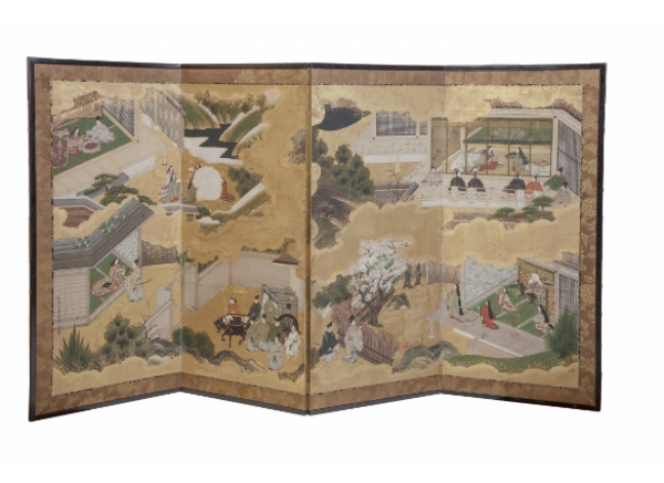 Biombo Escuela de Tosa, periodo Edo, Japón, S. XVII.