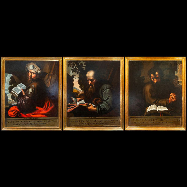 Taller de Artus Wolffort (Amberes, 1581 &ndash; 1641) "Santiago el Mayor, San Tadeo y San Bartolom&eacute;".    &Oacute;leo sobre lienzo
