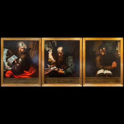 Taller de Artus Wolffort (Amberes, 1581 &ndash; 1641) "Santiago el Mayor, San Tadeo y San Bartolom&eacute;".    &Oacute;leo sobre lienzo
