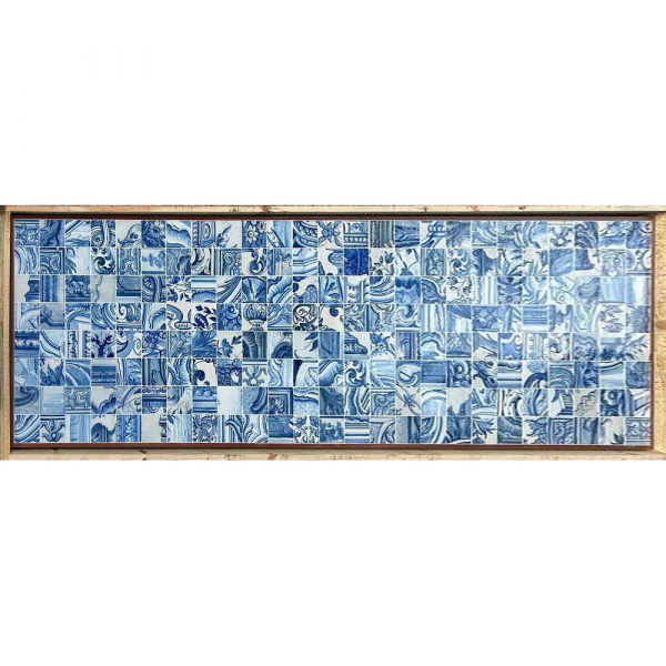 Tablero con panel de azulejos portugueses barrocos, Escuela portuguesa, siglo XVII–XVIII.