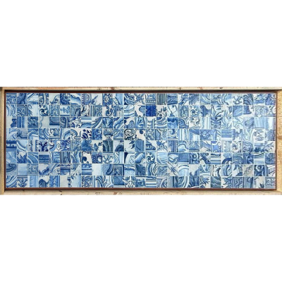 Tablero con panel de azulejos portugueses barrocos, Escuela portuguesa, siglo XVII&ndash;XVIII.