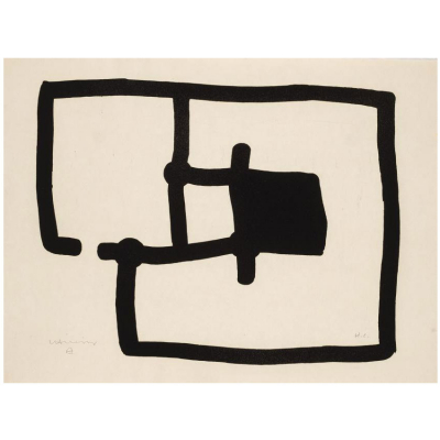 Eduardo Chillida. "Zedatu II (1991)". Aguafuerte al az&uacute;car sobre papel jap&oacute;n. Firmado en el &aacute;ngulo inferior derecho.