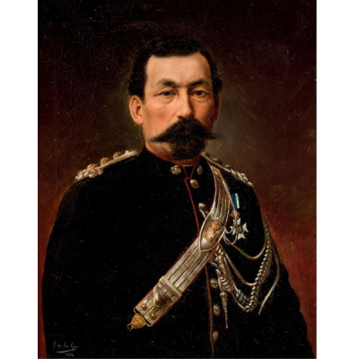 Fabián de la Rosa (1869 - 1937).  &quot;Retrato de Militar (1894)&quot;. 