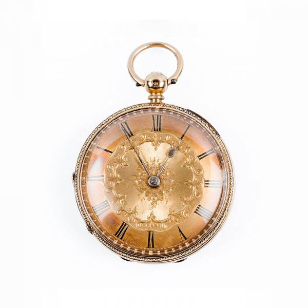Reloj de bolsillo inglés "GOWLAND', (Sunderland)". Nº 28379. Movimiento firmado, semicatalino 